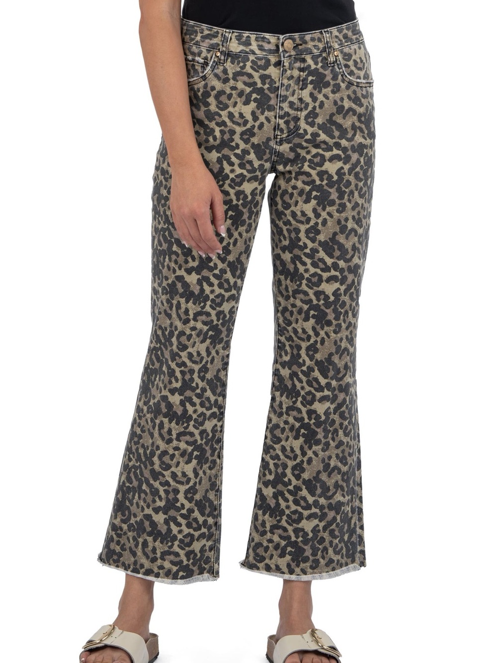 Kut from the Kloth Leopard Print Kelsey Flare Jeans